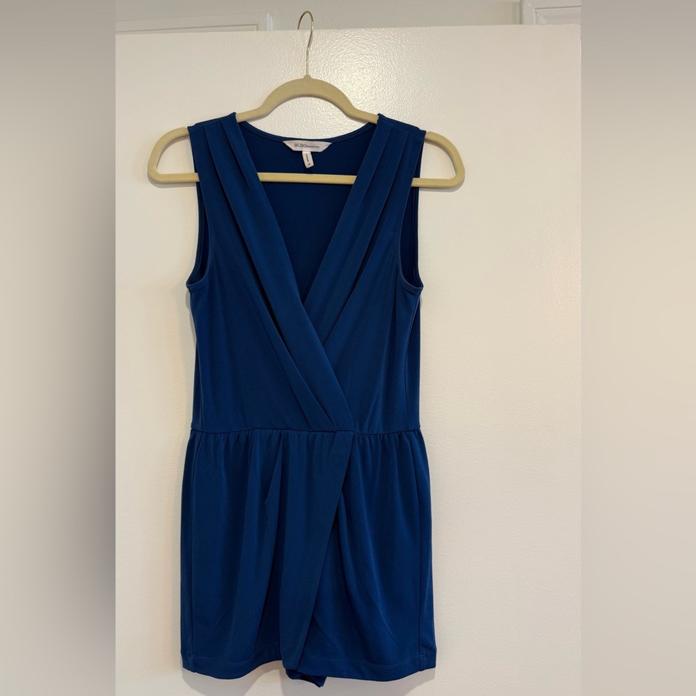 BCBGeneration Blue Sleeveless Jumpsuit